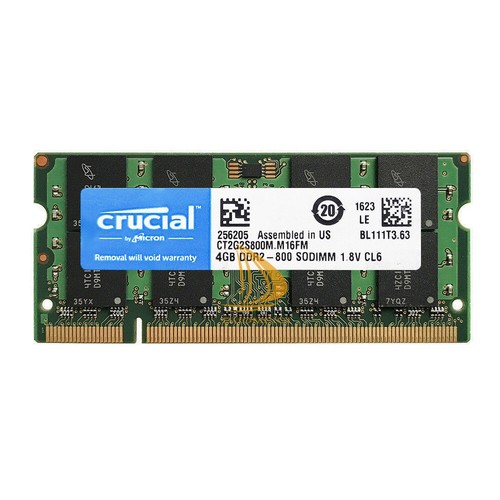 4gb crucial 2rx8 - crucial, pc2-6400